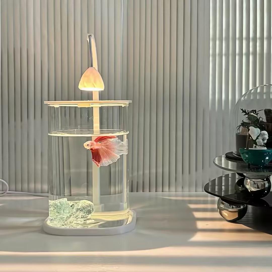 Planted Aquarium For Betta - 360 ° Panoramisches Klares Desktop-Aquarium Mini-Aquarium