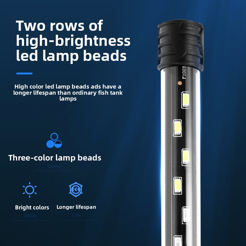 Aquarium Plant Growing - Aquarium-LED-Licht, wasserdicht, Aquarium-Licht, Pflanzenwachstumslampe, 18–48 cm,