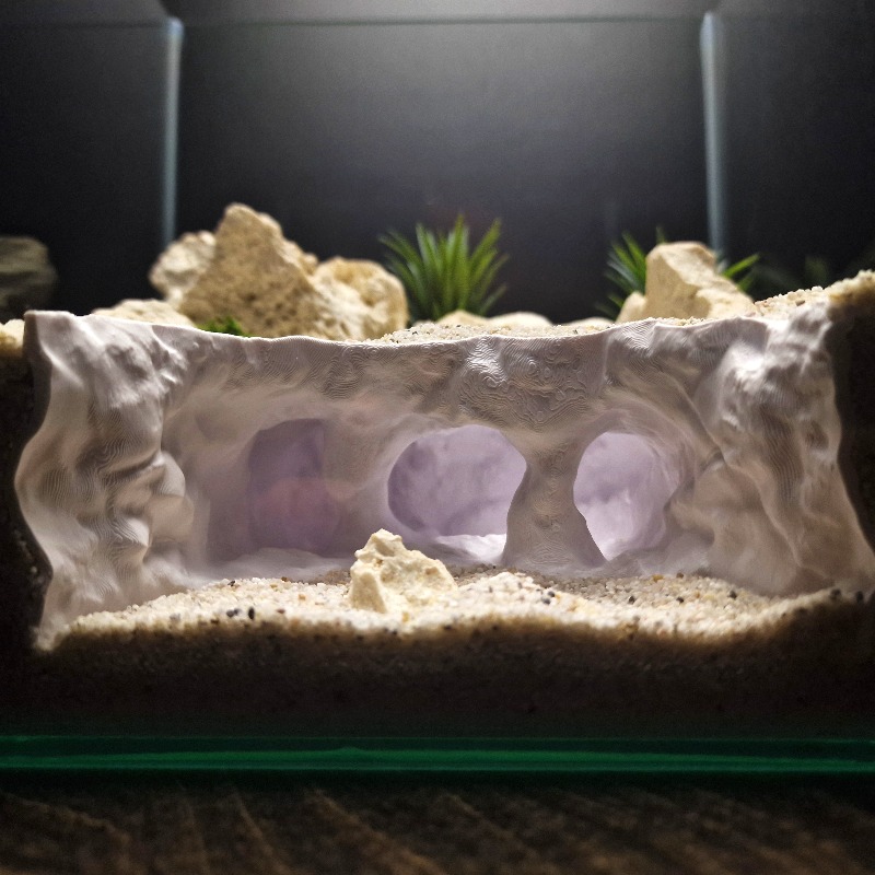 Aquarium Plant Root Tabs - 3D-gedruckte gegabelte Höhle Aquarium Reptil Tank