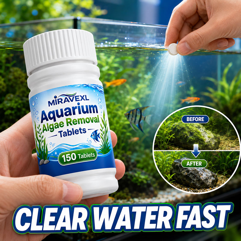 Aquarium Plant Growing - MIRAVEXL 150 Aquarium-Algenentfernungstabletten, Sicherer Algenkiller-Reiniger, Schnelle