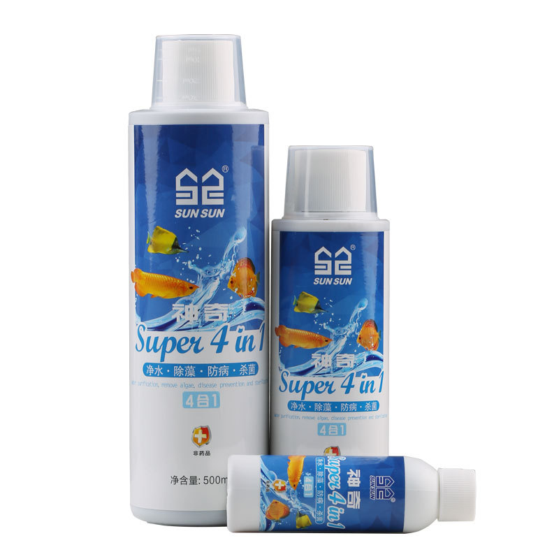 Planted Aquarium Algae Remover - Sunsun 4-in-1-Aquarium-Wasserspülung – reinigt/Algenkontrolle/Chlorentferner/PH-Stabilisator – sicher